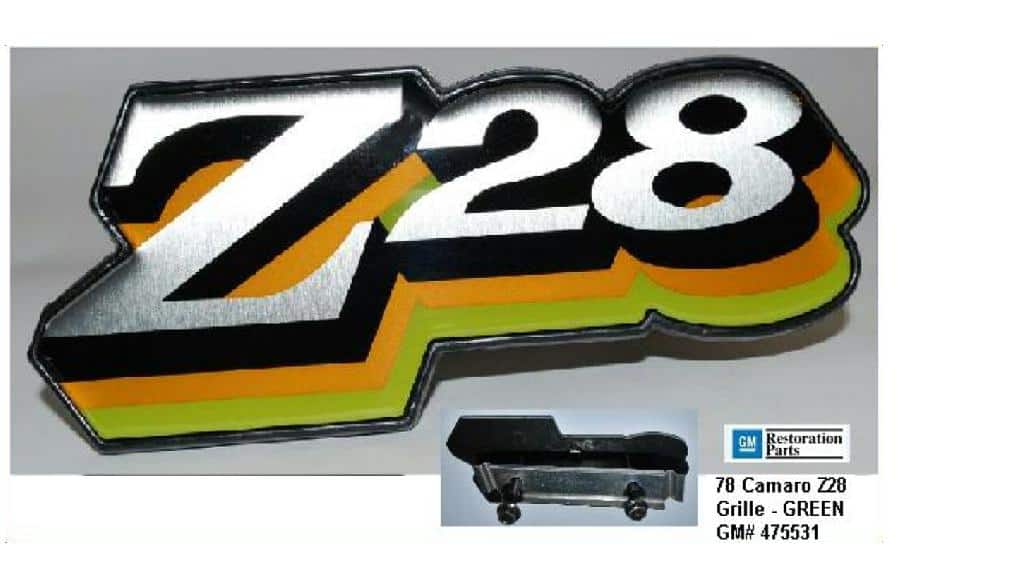 78 Camaro Z28 Grill Emblem: GREEN